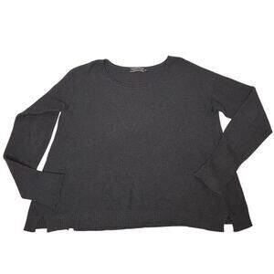 Peruvian Connection Charcoal Prima Cotton Swing Long Sleeve Sweater Charcoal M